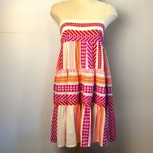 Anthropology Devotion Twins Boho Embroidered Mini Dress Size Small